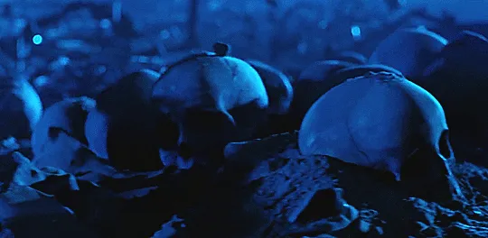 Scene from terminator a robot leg crushes a skull